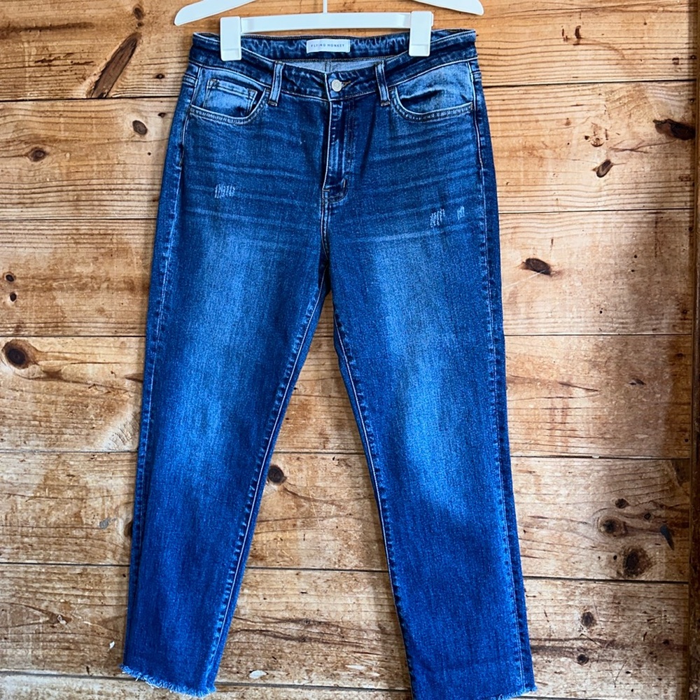 Flying Monkey Poison Rolled Up High Rise Boyfriend Jeans